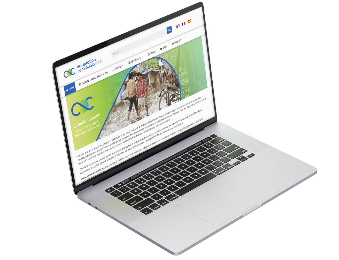 adaptationcommunity.net relaunch on a laptop