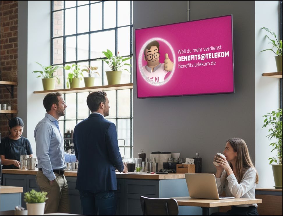 The animation shown in Telekom offices